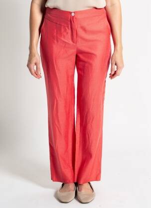 Pantalon droit taille élastique taille normale rouge JUMFIL femme