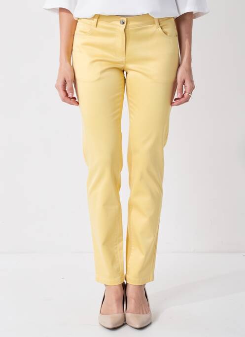 Pantalon slim tissage popeline taille normale jaune JUMFIL femme