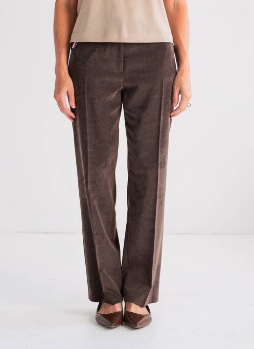 Pantalon droit stretch taille normale marron CHRISTIAN MARRY femme