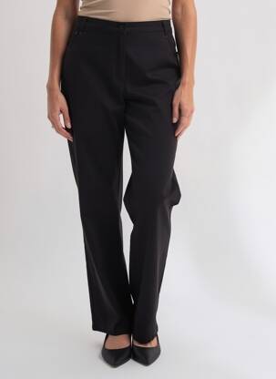 Pantalon droit stretch taille normale noir DIANE LAURY femme