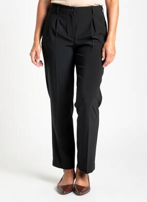 Pantalon droit tissage popeline taille normale noir JUMFIL femme