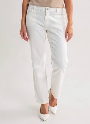 Pantalon droit stretch taille normale blanc DIANE LAURY femme