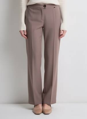 Pantalon droit stretch taille normale marron JUMFIL femme