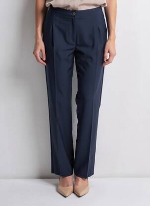 Pantalon droit taille élastique taille normale bleu JUMFIL femme