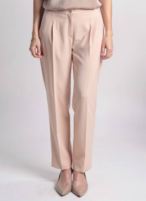 Pantalon droit stretch taille normale rose JUMFIL femme
