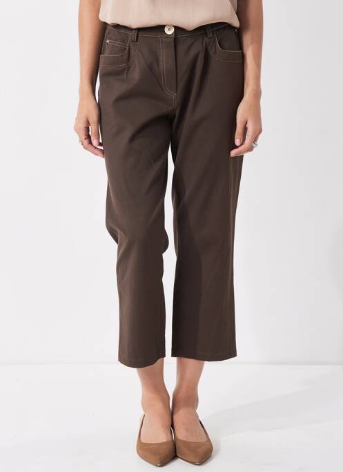 Pantalon 7/8 stretch taille normale marron JUMFIL femme