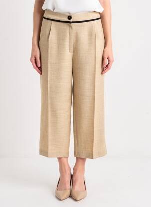 Pantacourt coupe droite taille normale beige JUMFIL femme