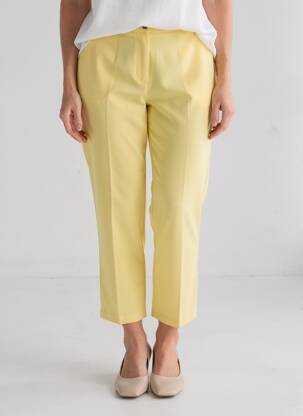 Pantalon 7/8 taille à pinces taille normale jaune JUMFIL femme