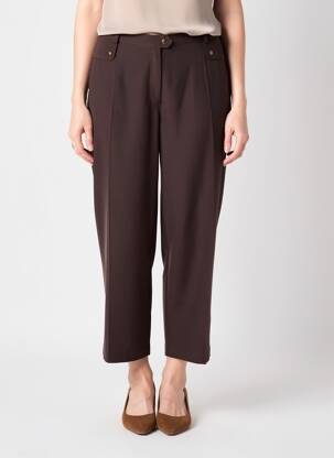 Pantalon 7/8 taille élastique taille normale marron JUMFIL femme