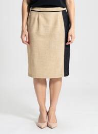 Jupe mi-longue taille à pinces beige JUMFIL femme