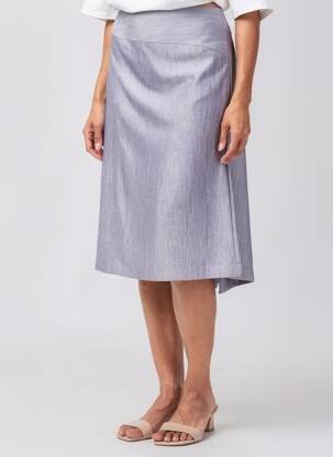 Jupe mi-longue coupe droite gris JUMFIL femme