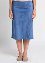 Jupe mi-longue taille à pinces bleu JUMFIL femme
