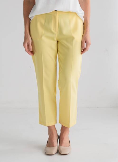 Pantalon 7/8 tissage popeline taille normale jaune JUMFIL femme