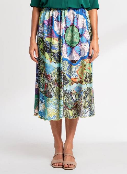 Jupe mi-longue taille normale bleu JUMFIL femme