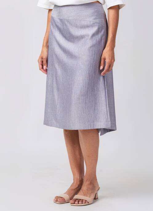 Jupe mi-longue coupe droite gris JUMFIL femme