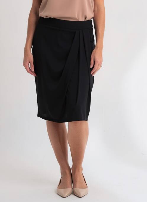 Jupe mi-longue coupe droite noir JUMFIL femme