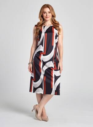Robe mi-longue sans manche sans manche orange QUATTRO femme