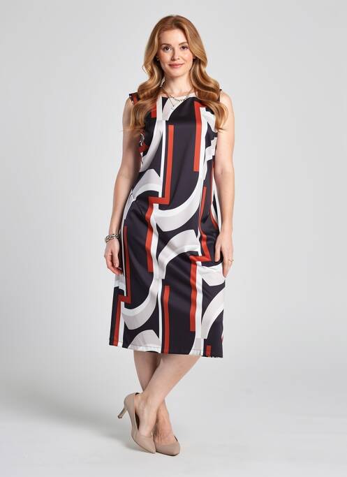 Robe mi-longue sans manche sans manche orange QUATTRO femme