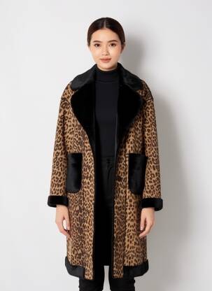 Manteau long coupe droite sans capuche noir ALESSIA  femme