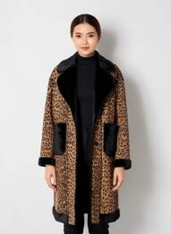 Manteau long coupe droite sans capuche noir ALESSIA  femme