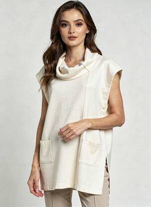 Pull tunique sans manche beige GERSHON BRAM femme