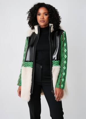 Manteau long a capuche a capuche noir TRICOT CHIC femme