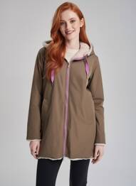 Parka fermeture zippée sur le devant a capuche vert RINO & PELLE femme