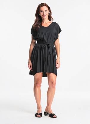 Robe courte manches courtes manches courtes noir QUATTRO femme