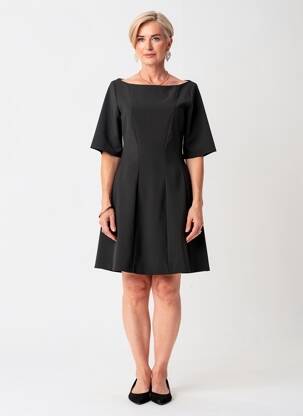 Robe courte manches 3/4 manches 3/4 noir QUATTRO femme