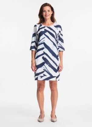 Robe courte manches courtes manches courtes bleu QUATTRO femme