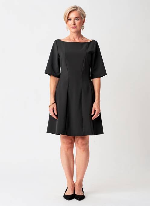 Robe courte manches 3/4 manches 3/4 noir QUATTRO femme