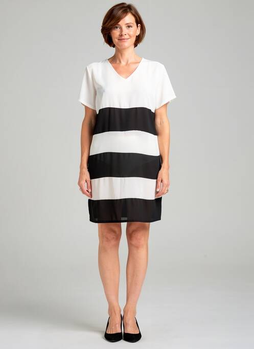 Robe courte manches courtes manches courtes blanc QUATTRO femme