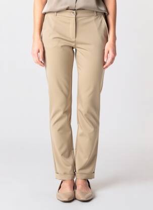 Pantalon slim poches beige HBT femme