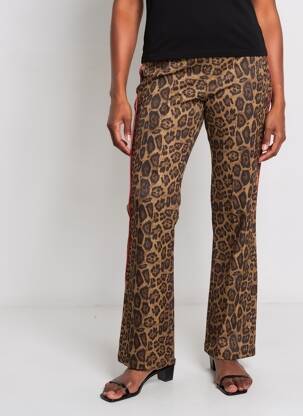 Pantalon flare stretch taille normale beige LOLA CASADEMUNT femme