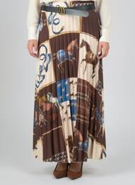 Jupe longue imprimé fantaisie marron LM LULU femme