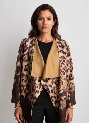 Veste casual tissage suedine marron LM LULU femme