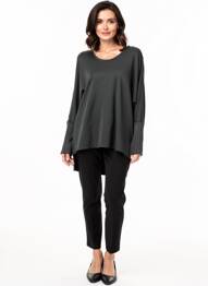Tunique manches longues col rond vert KEDZIOREK femme