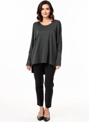 Tunique manches longues col rond vert KEDZIOREK femme
