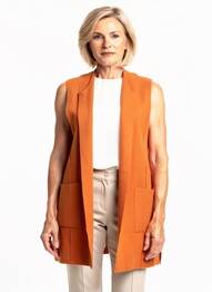Gilet sans manche poches orange SCORZZO femme