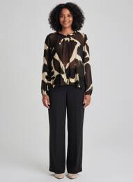 Blouse légère et transparente manches longues marron BEATE HEYMANN femme
