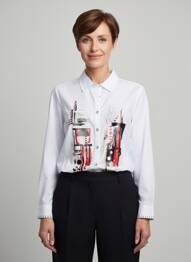 Chemisier coupe cintrée manches longues blanc DOLCEZZA femme