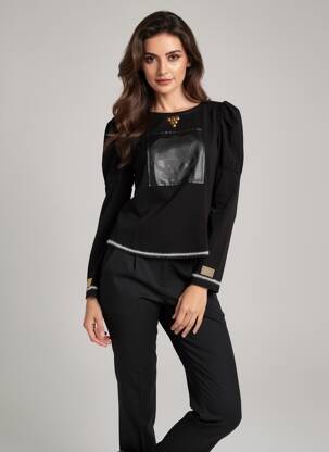 Top stretch manches longues noir ELISA CAVALETTI femme