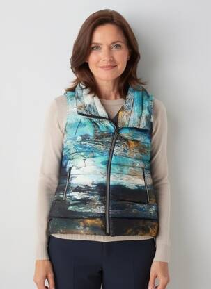 Doudoune poches sans capuche bleu DOLCEZZA femme