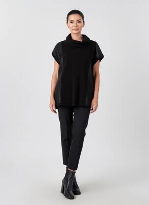 Pull tunique stretch manches courtes noir OZAI N KU femme