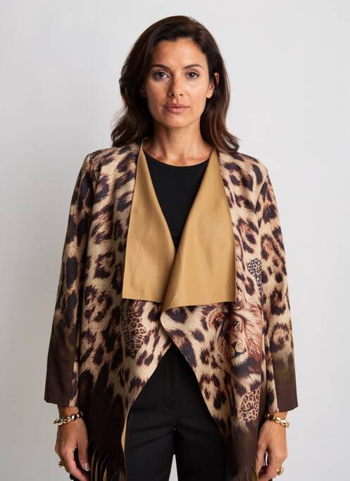 Veste casual tissage suedine marron LM LULU femme