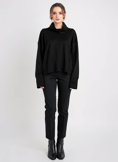 Pull col roulé stretch manches longues noir GERSHON BRAM femme