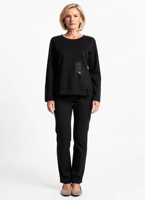 Sweat-shirt stretch manches longues noir DOLCEZZA femme