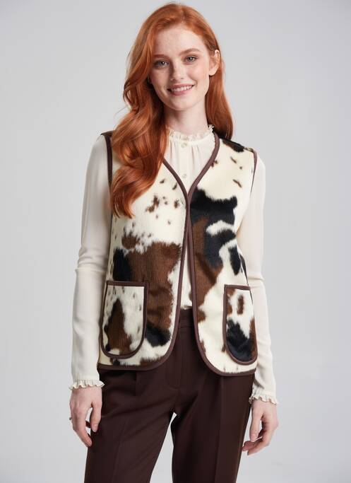 Gilet sans manche poches marron DIXIE femme
