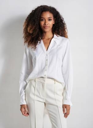 Tunique manches longues col chemisier beige QUATTRO femme