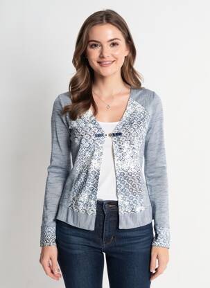 Gilet manches longues stretch bleu QUATTRO femme